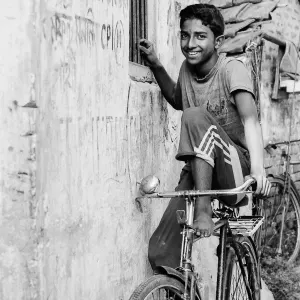 Youngster on bicycle