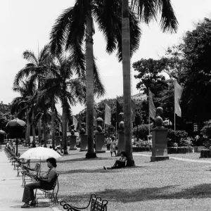 Women sitting on bench in Rizal Park