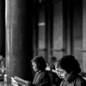 Women reading script