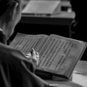 Woman reading script