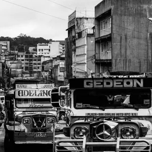 Jeepneys with emblems of Benz