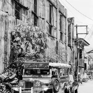 Jeepney parked by roadside