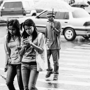 Girl watching cell phone