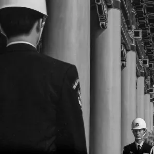 Guardsmen standing face to face in National Revolutionary Martyrs' Shrine