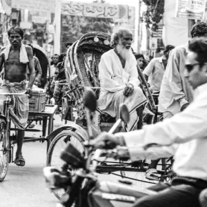 Motorbike and cycle rickshaws in Mymensingh