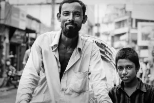 Rickshaw wallah and boy