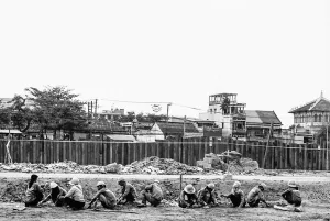 Site workers resting