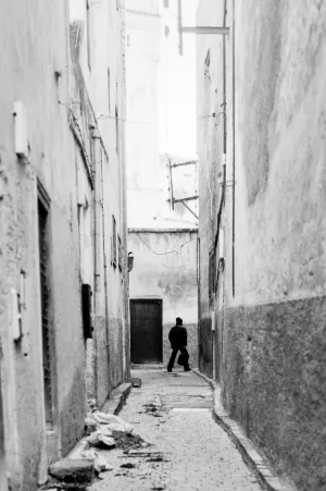 Deserted lane in old quarter of Fez