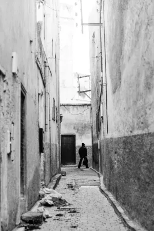 Deserted lane in old quarter of Fez