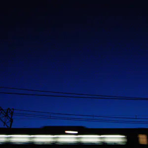Train running in darkness