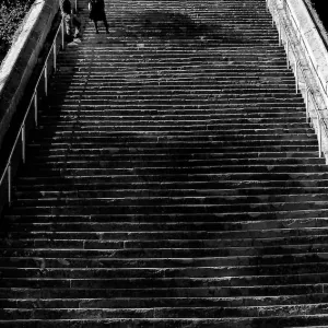 long stairway in Suwa Jinja
