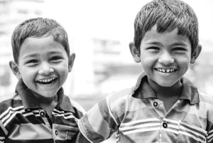 Little boys laughing