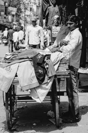 Man selling clothes on the street
