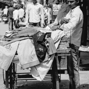 Man selling clothes on the street