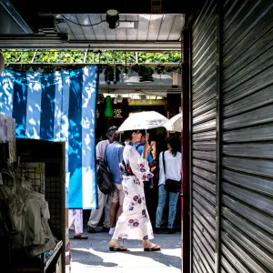Young woman wearing Kimono