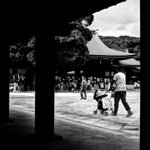 Baby buggy in Shinto shrine