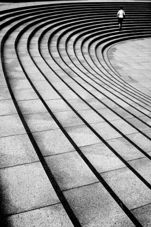 curved lines and woman