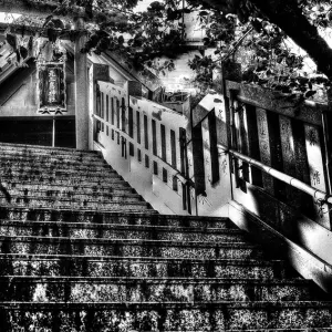 Stairway in Shinto shrine