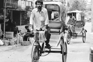 Rickshaw wallah pedaling