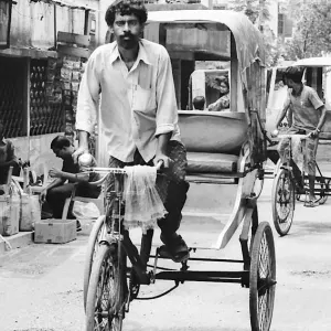 Rickshaw wallah pedaling