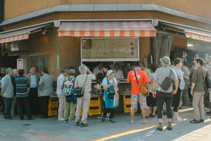 People drinking while standing